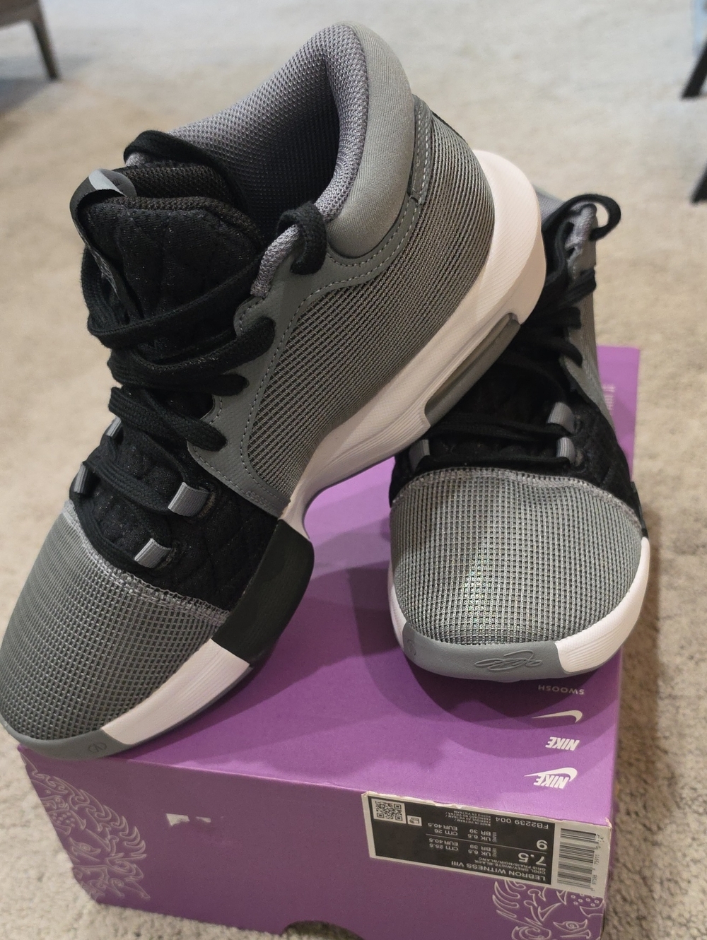 Nike Black and Gray Performance Sneakers